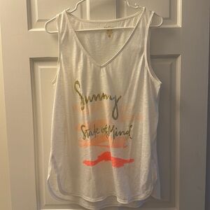 Lily Pulitzer - white Tank top - Sunny State of Mind - Large
